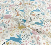 Tissu polycoton Rose & Hubble motif lapin de Pâques floral printanier TC0034